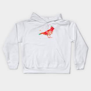 Cardinal Bird Watercolor Painting Kids Hoodie